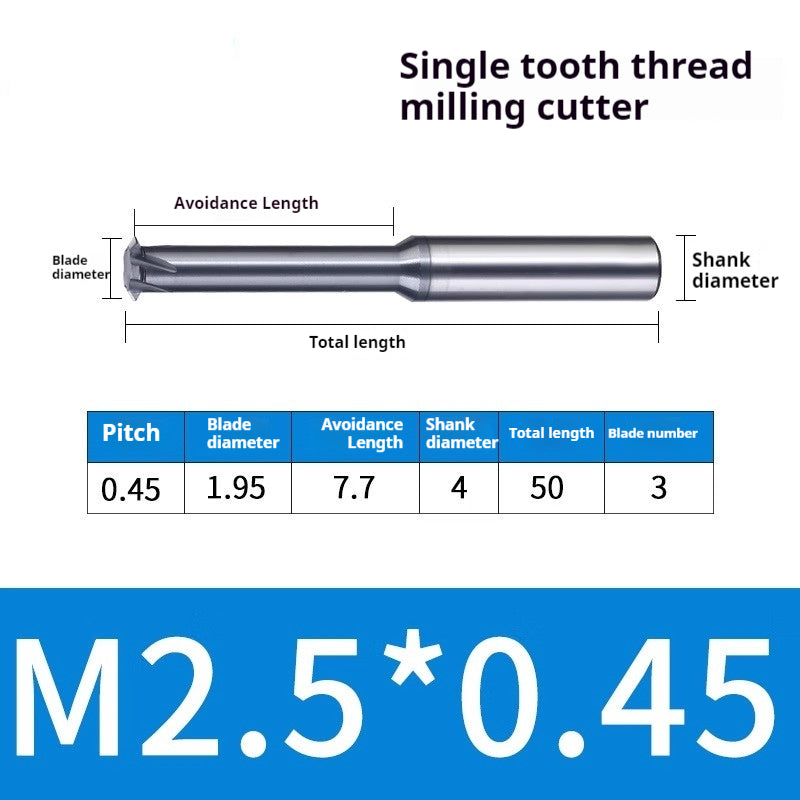 2034-65° three-tooth thread milling cutter, tungsten steel alloy end mill, tooth milling cutter, three-edged coating, M2M3M4M6 CNC cutter Shandong Denso Pricision Tools Co.,Ltd.